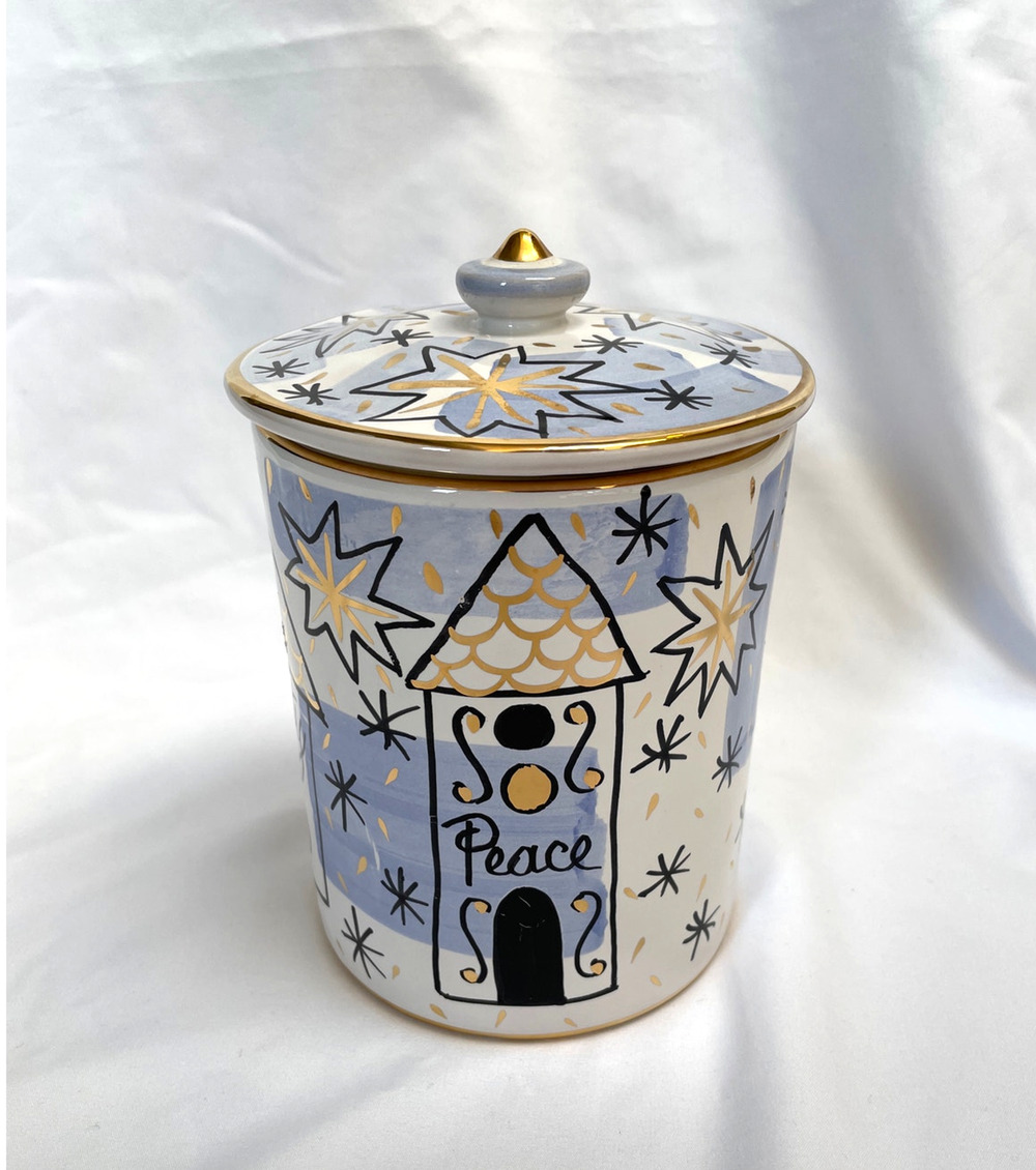 Vintage Rare Starbucks Sberna Deruta Canister, Winter Holiday Christmas